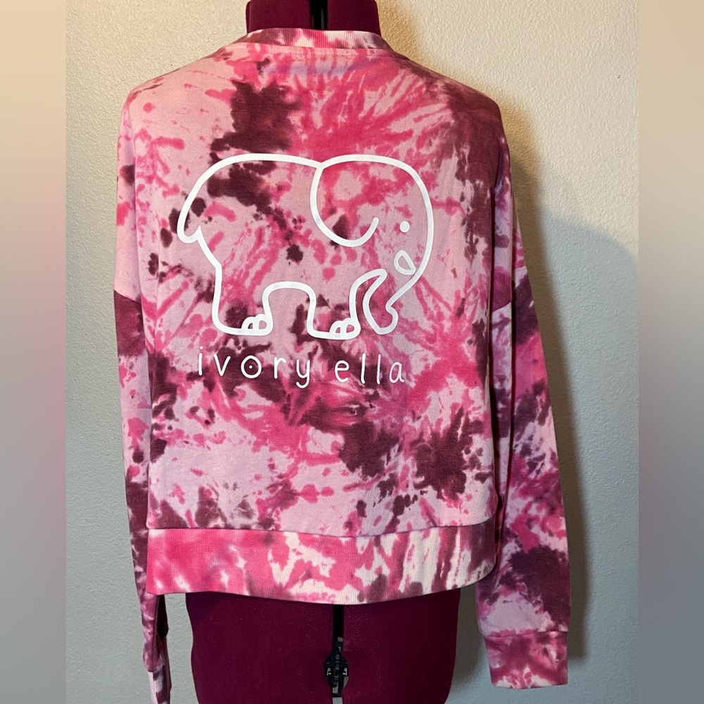 Ivory Ella Tie Dye Cropped Sweatshirt NWT Size Small